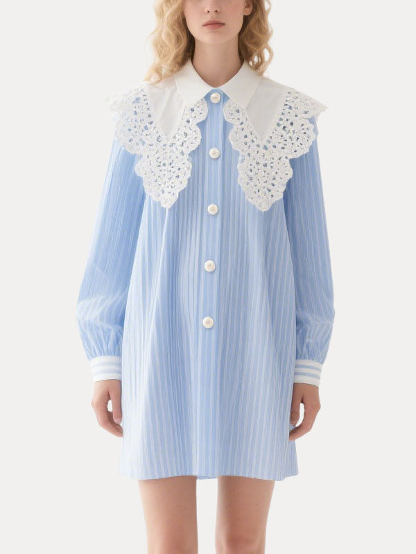 Soft Striped Women's Long Sleeve Dress