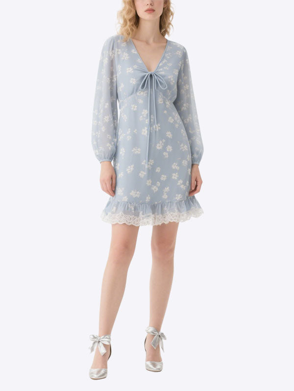 Women's Floral Elegant Long Sleeve Dress