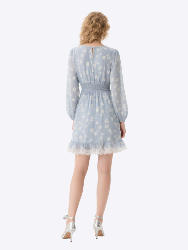 Women's Floral Elegant Long Sleeve Dress