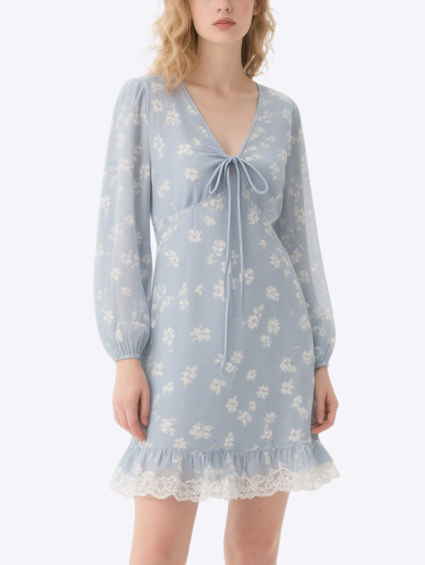 Women's Floral Elegant Long Sleeve Dress