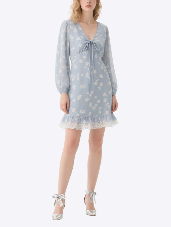 Women's Floral Elegant Long Sleeve Dress