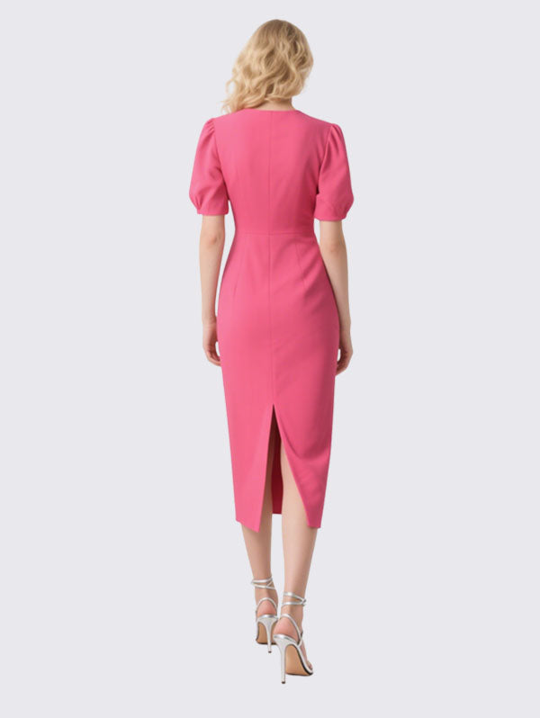 Women's Square Neck Elegant Short Sleeve Dress