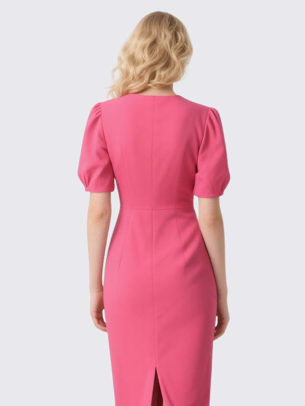 Women's Square Neck Elegant Short Sleeve Dress