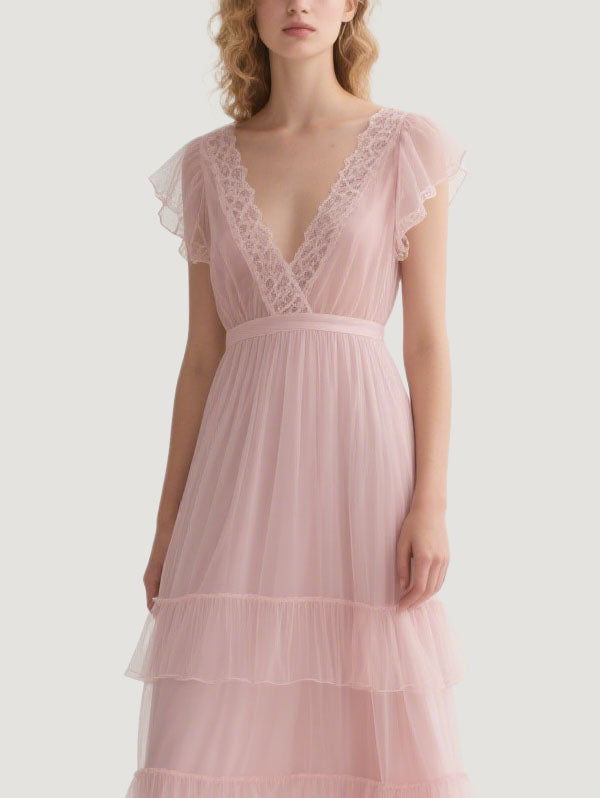 Women's Comfortable And Flowing Elegant Short Sleeve Dress