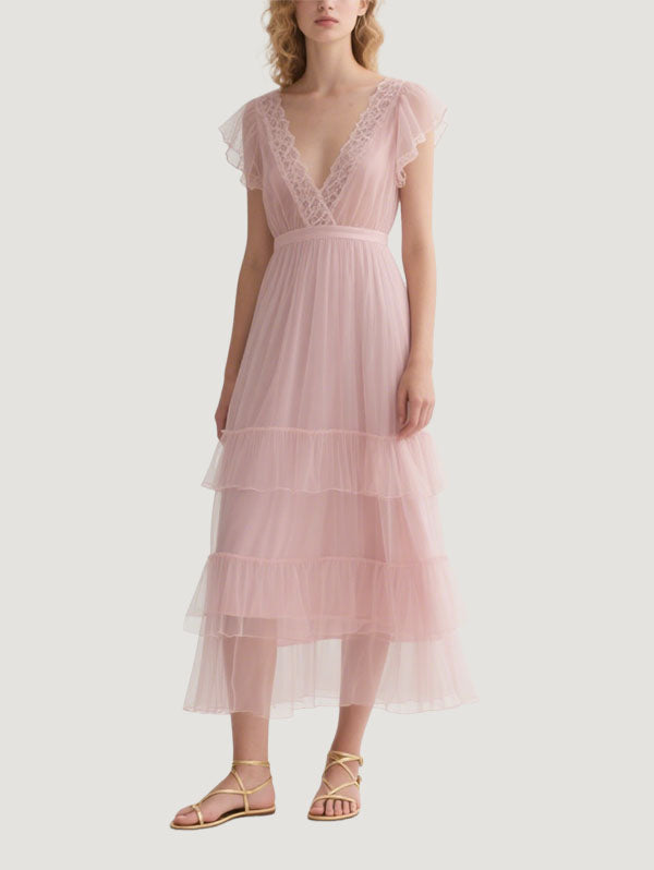Women's Comfortable And Flowing Elegant Short Sleeve Dress