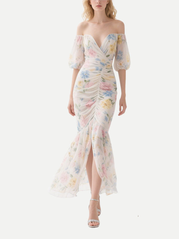 Women's Floral Sexy Short Sleeve Dress