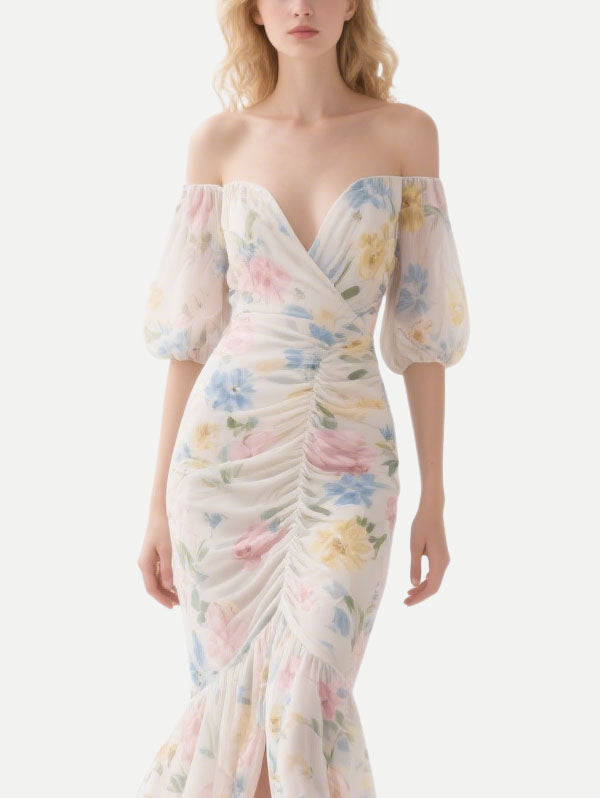 Women's Floral Sexy Short Sleeve Dress