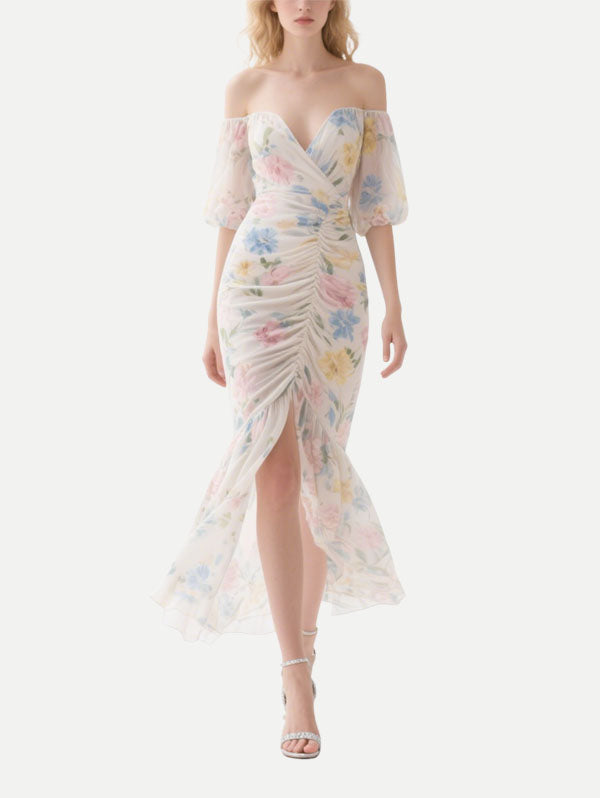 Women's Floral Sexy Short Sleeve Dress