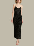 Black Satin Slip Dress Elegant Dress