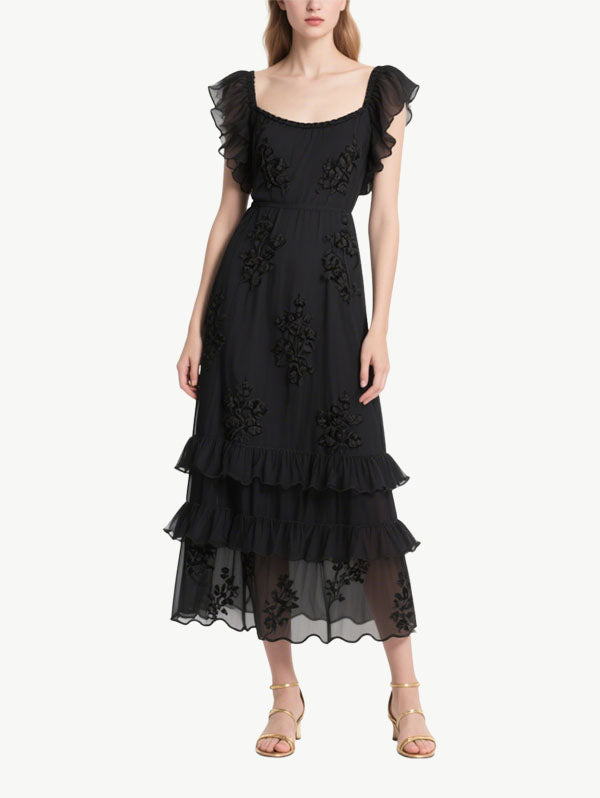 Women's Floral High-End Short Sleeve Dress