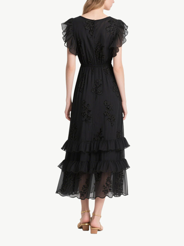 Women's Floral High-End Short Sleeve Dress