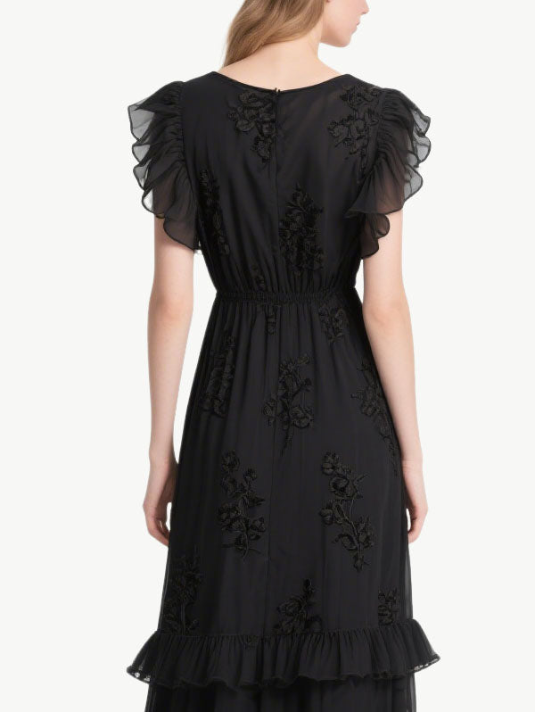 Women's Floral High-End Short Sleeve Dress