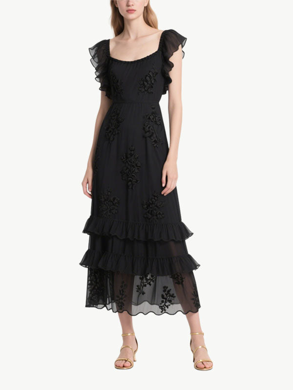 Women's Floral High-End Short Sleeve Dress