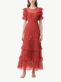 Women's High-End Cascade Short Sleeve Dress