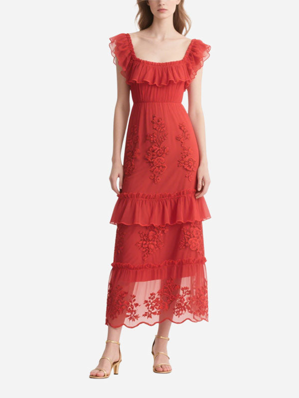 Summer Cascade Women's Short Sleeve Dress