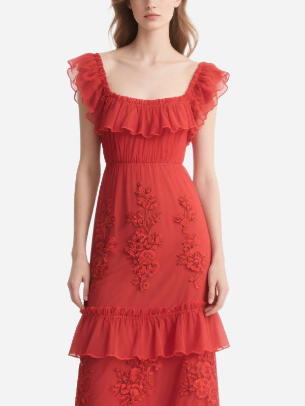 Summer Cascade Women's Short Sleeve Dress