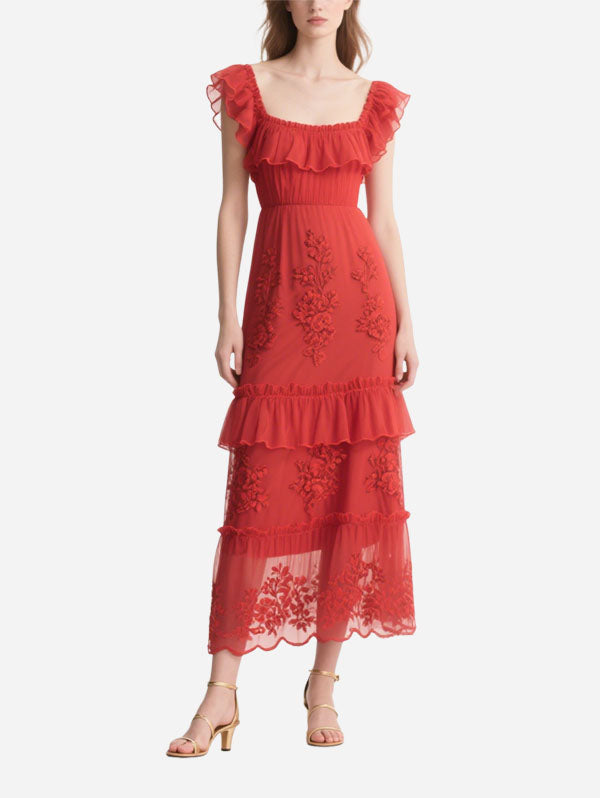 Summer Cascade Women's Short Sleeve Dress