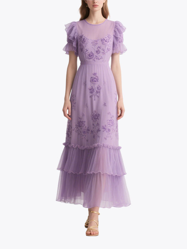 Vintage Elegant Women's Short Sleeve Dress