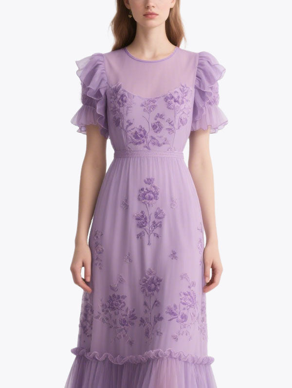 Vintage Elegant Women's Short Sleeve Dress