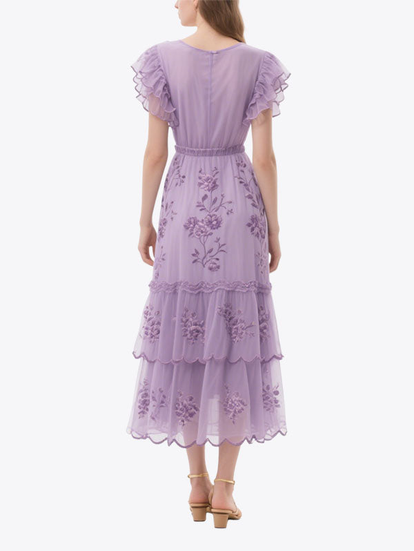 Women's Retro Floral Short Sleeve Dress