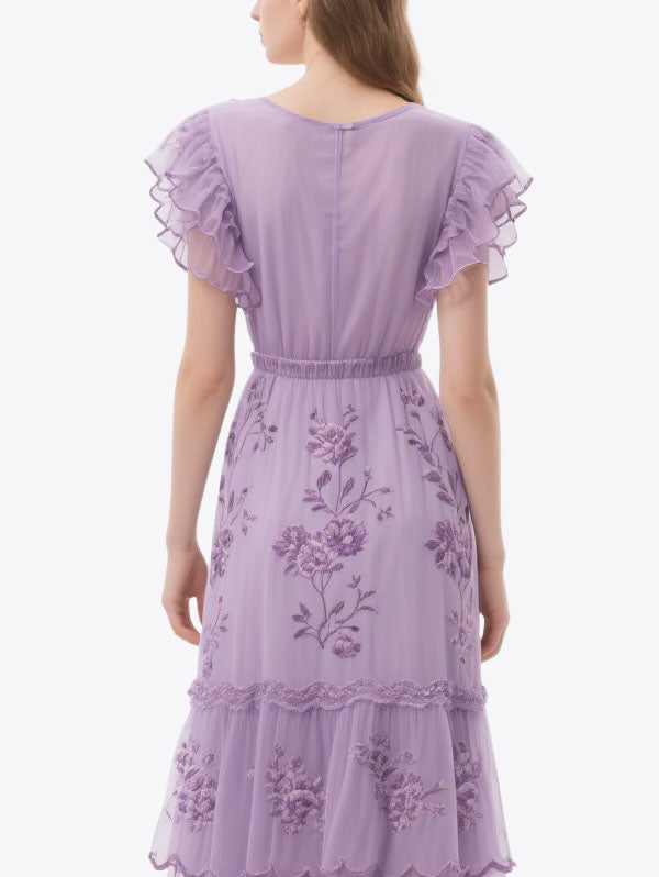 Women's Retro Floral Short Sleeve Dress