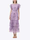 Women's Retro Floral Short Sleeve Dress
