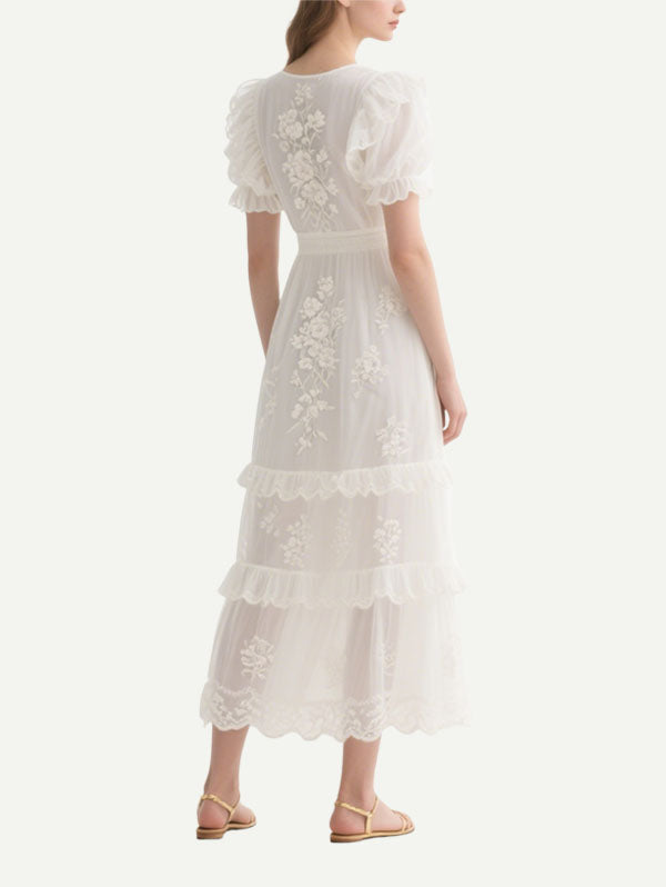 Women's Fashion Cascade Short Sleeve Dress