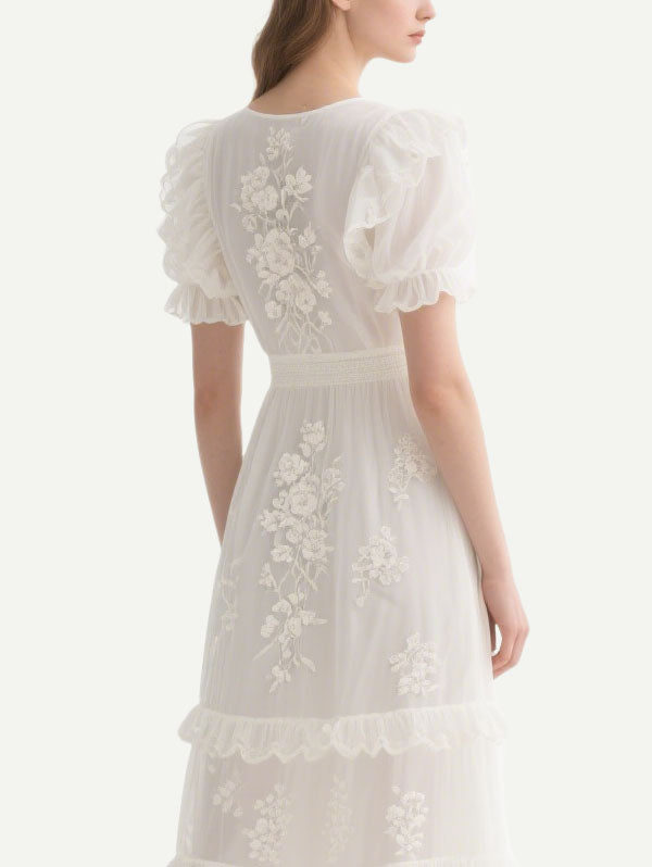 Women's Fashion Cascade Short Sleeve Dress