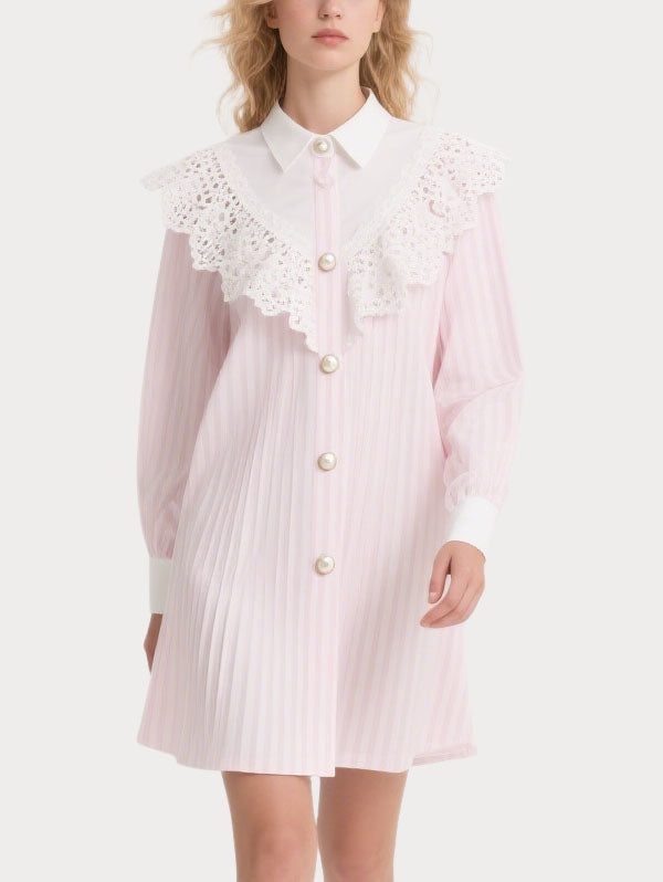 Cute Striped Women's Long Sleeve Dress