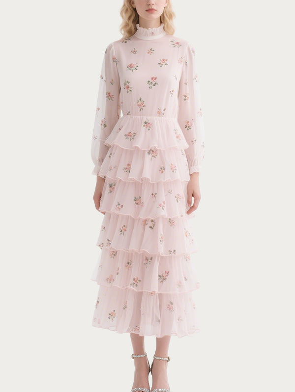 Fresh Printed Pink Gauze Skirt