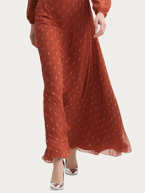 Personalized Hollow Polka Dot Orange Skirt