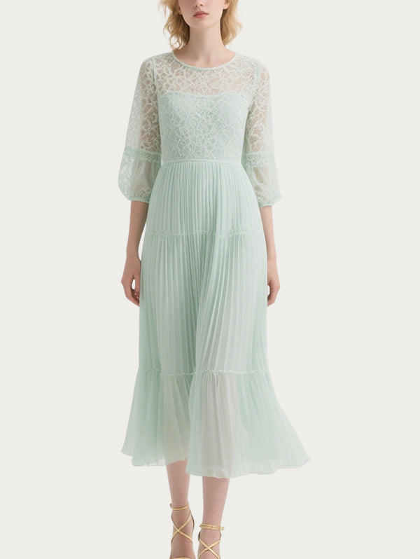 Women's Green Snow Gauze Skirt Sweet Style