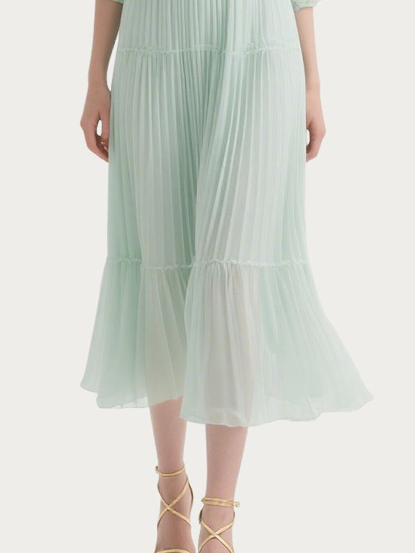 Women's Green Snow Gauze Skirt Sweet Style