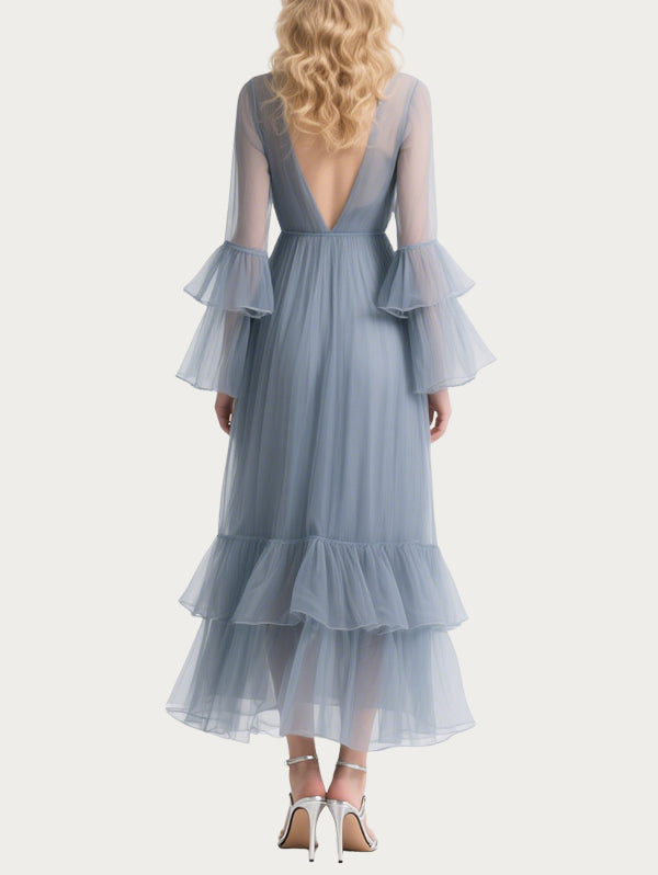 Fairy Asymmetrical Blue Gauze Skirt