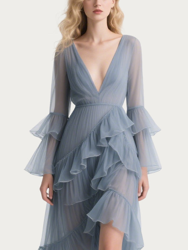 Fairy Asymmetrical Blue Gauze Skirt