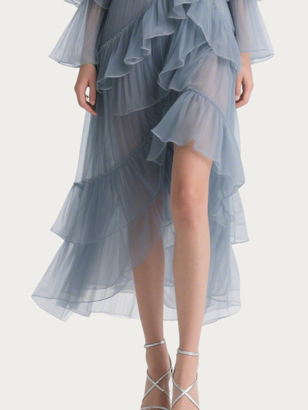 Fairy Asymmetrical Blue Gauze Skirt