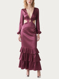 Elegant Embroidered Purple Gauze Skirt