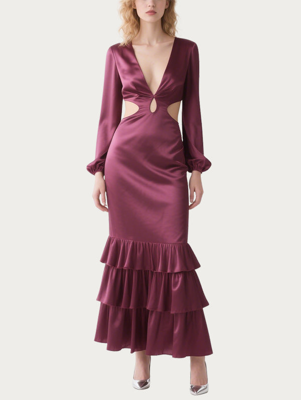 Elegant Embroidered Purple Gauze Skirt
