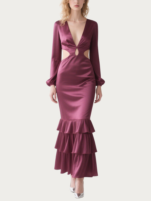 Elegant Embroidered Purple Gauze Skirt