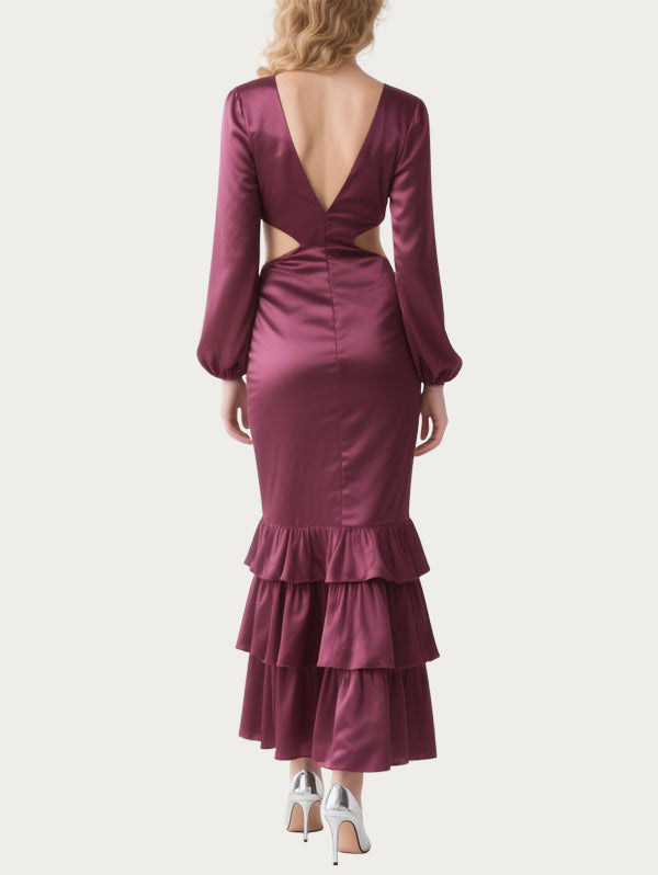 Elegant Embroidered Purple Gauze Skirt