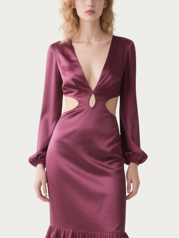 Elegant Embroidered Purple Gauze Skirt