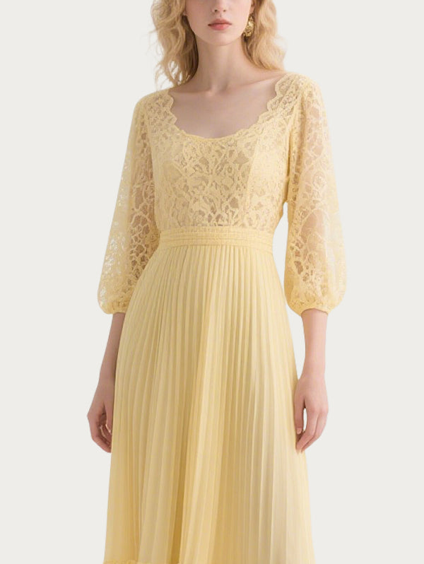 Sexy Deep V Hollow Yellow Skirt