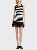Women's Striped Fashionable Knee Length Dress