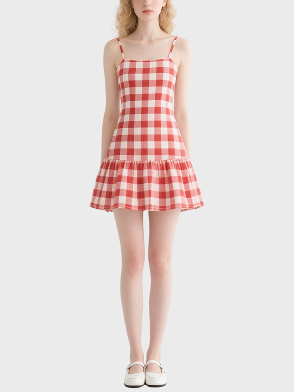 Women's Plaid Cute Knee Length Dress