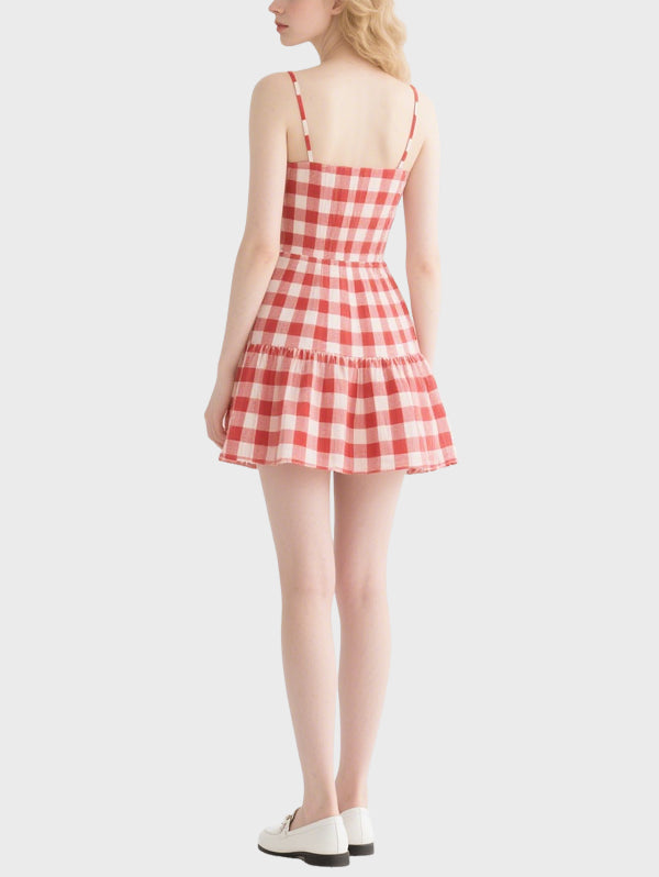 Women's Plaid Cute Knee Length Dress