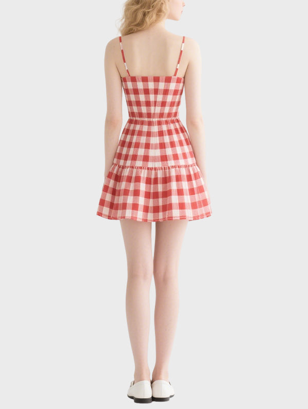 Women's Plaid Cute Knee Length Dress