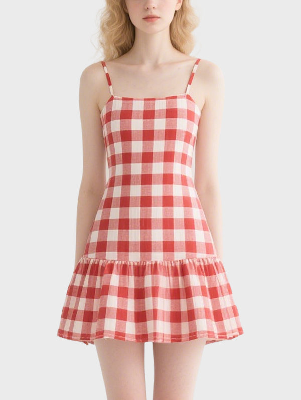 Women's Plaid Cute Knee Length Dress
