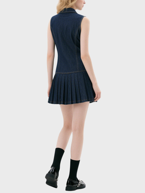 Fashionable Denim Women's Knee Length Dress