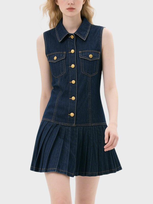 Fashionable Denim Women's Knee Length Dress