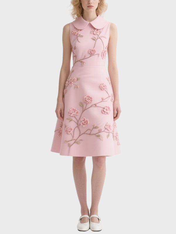 Women's Simple Floral Knee Length Dress